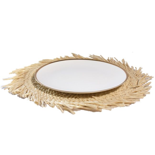 Tellerset Papyrus mit Platzteller Glas Gold