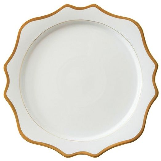 Platzteller Oktogon mit Goldrand D34 cm