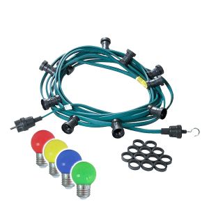 Lichterkette 30m Grün mit bunten LED-Leuchtmitteln