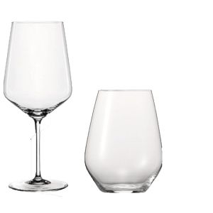 Glasset Style 2teilig Rot&Uni