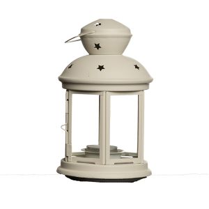 Laterne Weiss H21 cm