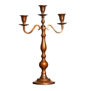 Leuchter dreiarmig Kupfer H40 cm