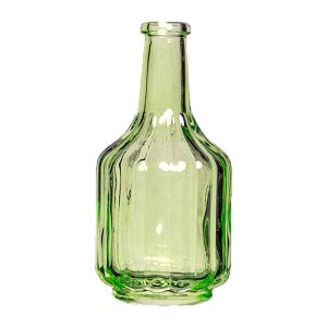 Flasche Grün gerippt H13 cm