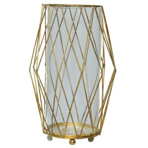 Windlicht Rhombe Gold H26 cm