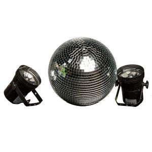 Spiegelkugel 30cm mit Motor und 2 Spots