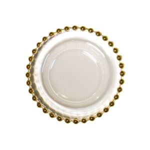Butterteller Glas Bördelring Gold D13,5 cm