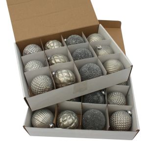 Set Weihnachtskugeln Vintage-Silber