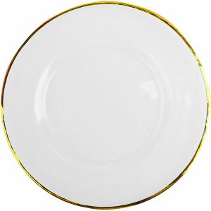 Platzteller Glas Goldrand D32 cm