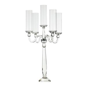 Leuchter 5armig Glas H75 cm