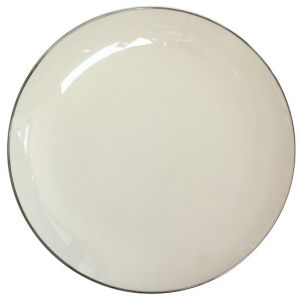 Platzteller Porzellan mit Silberrand D30,5 cm