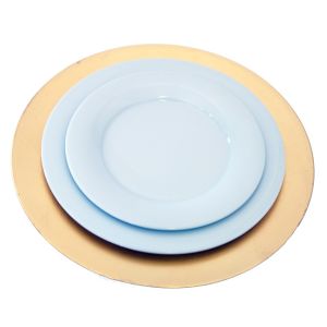 Tellerset mit Platzteller Gold, Menüteller, Vorspeiseteller