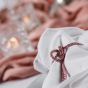 Serviette Stoff mit Band Rose