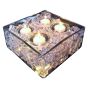 Glascube mit Kunsteis und Schwimmkerzen B25 cm