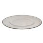 Platzteller Glas Silberrand D32 cm