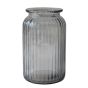 Vase gerippt Anthrazit Glas H18 x D10 cm