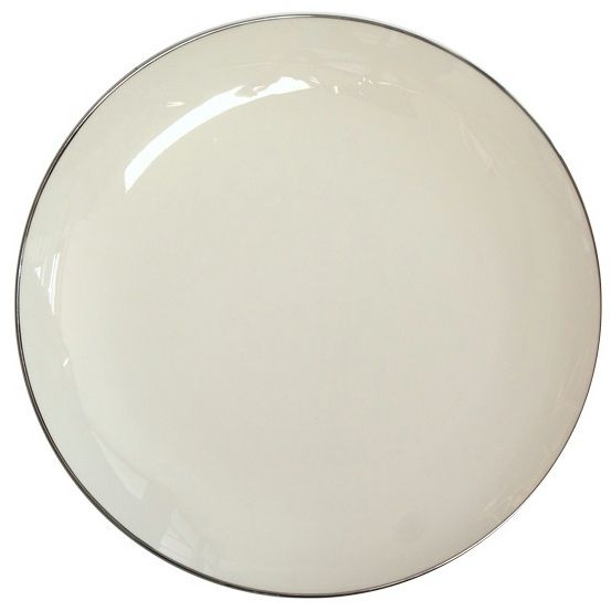 Platzteller Porzellan mit Silberrand D30,5 cm