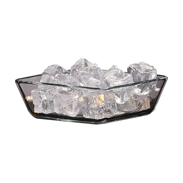 Glasschale mit Kunsteiswürfeln und Licht B15 cm