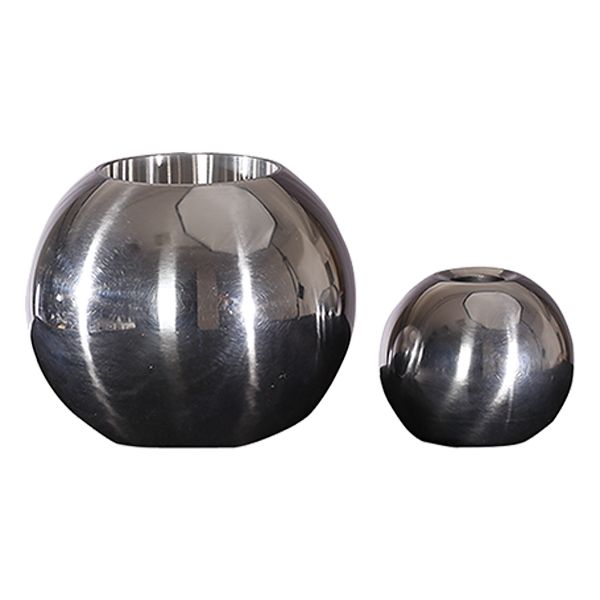 2 Stück Teelichthalter Chromkugel