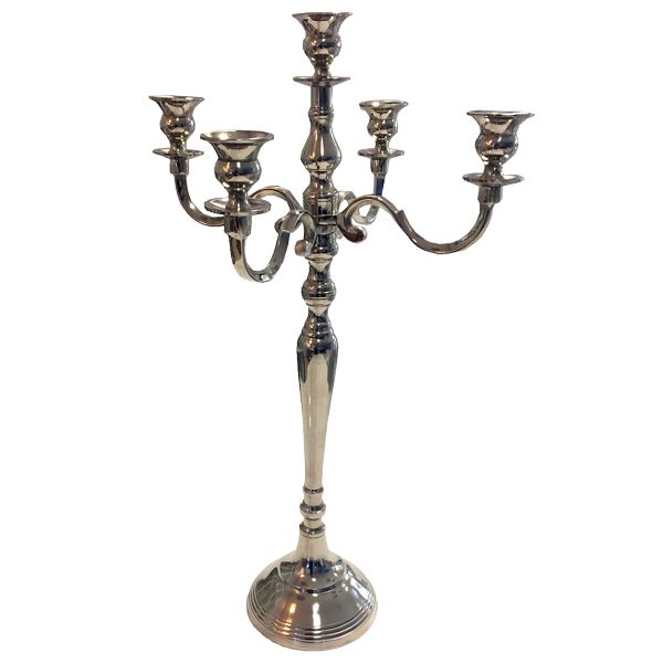 Leuchter 5armig Silber H60 cm