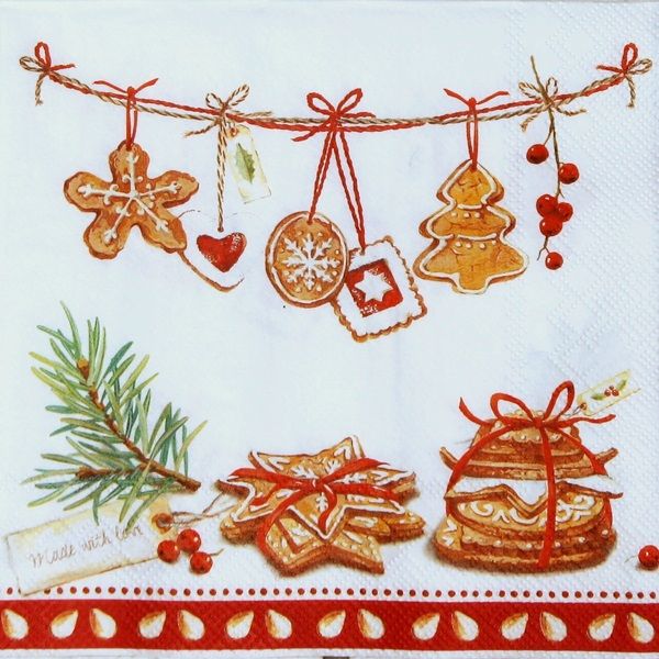 Motivserviette Lebkuchen B33 cm
