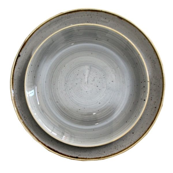 Tellerset Stonecast 2teilig Grau