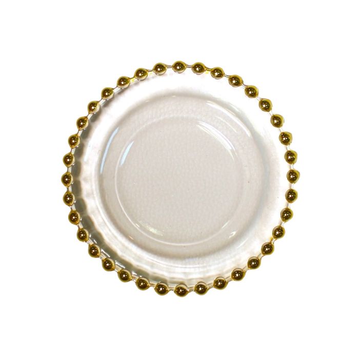 Butterteller Glas Bördelring Gold D13,5 cm