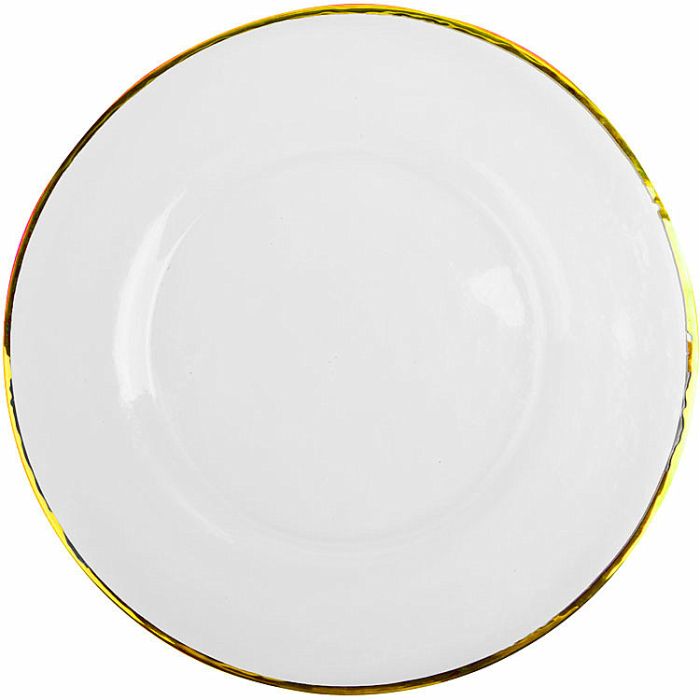 Platzteller Glas Goldrand D32 cm