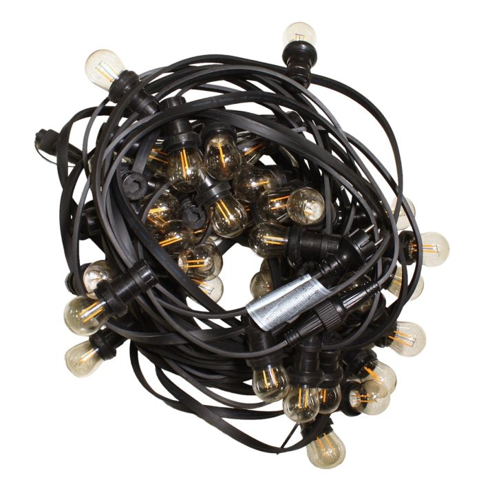 Lichterkette 25m Schwarz erweiterbar mit LED-Leuchtmittel