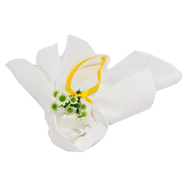 Serviette Stoff mit Kamille gelben Band