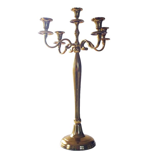 Leuchter 5armig Gold H60 cm