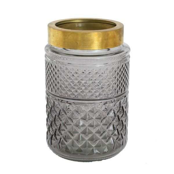 Vase Windlicht Shine Schwarz H19 cm